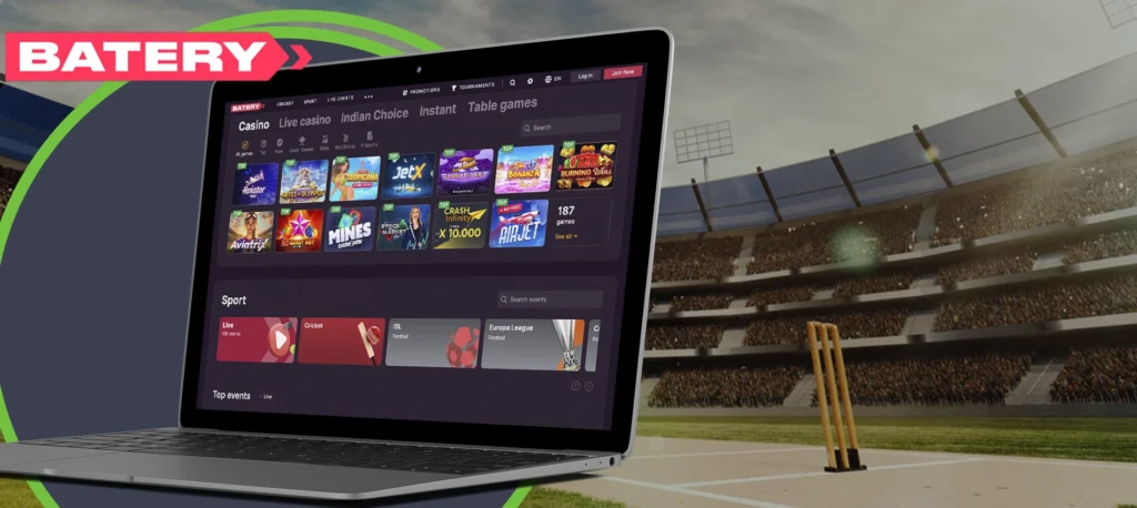 Batery bookmaker website home page