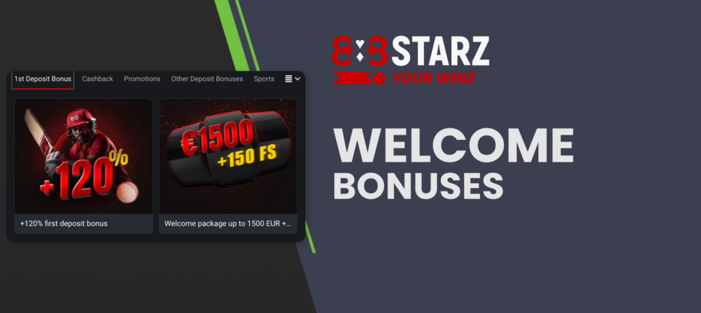 888starz Welcome Bonus Options