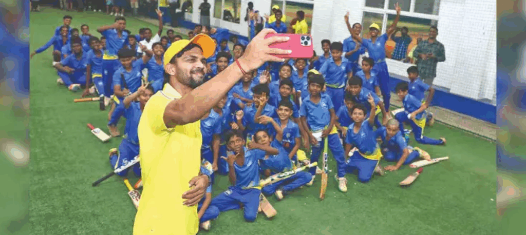 Ruturaj Gaikwad takes selfie with kids at Super Kings Academy after viral exchange about RCB fandom